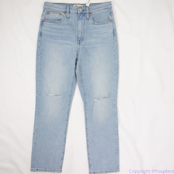 NEW Madewell The High-Rise Slim Crop Boyjean in Dumas Wash: Ripped Edition, 27 - Picture 2 of 16